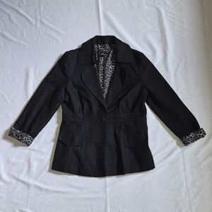 Willi Smith Black Blazer with Patterned Lining
